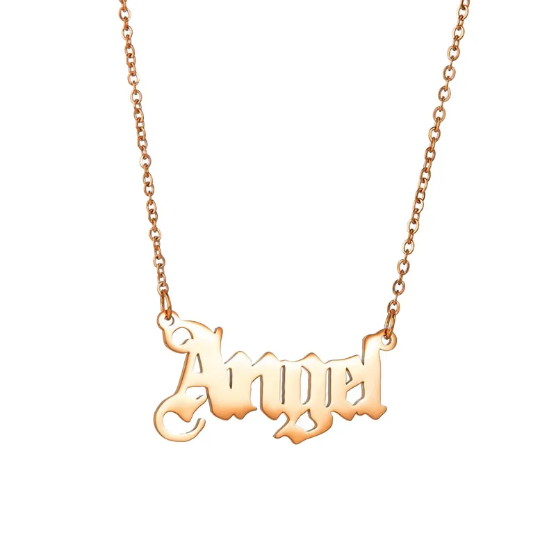 

Hainon 18k gold Plated Stainless Steel Necklace Personalized Letter Necklace For Women Custom Names Necklace