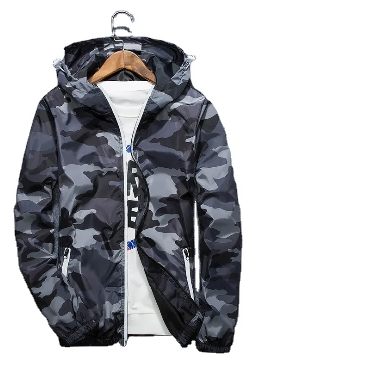 

Spring and Autumn Youth camouflage jacket men's hooded sport coat windbreaker student fashion men's coat