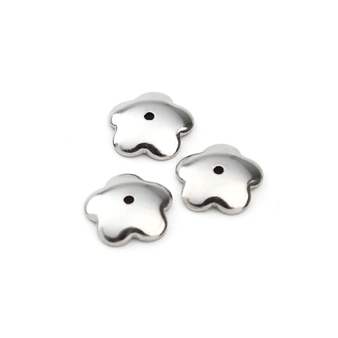 

Fashion Stainless Steel Flower Bead Spacer For Jewelry Making Charms Necklace Accessories, Silver