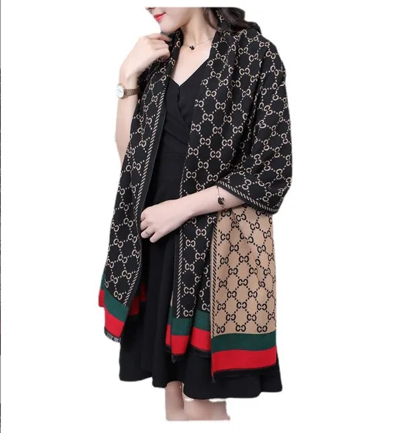 

Women Luxury Scarf Winter Warm Cashmere Pashmina Shawls and Wraps Bufanda Thick Keep Warm Scarves, Customized color