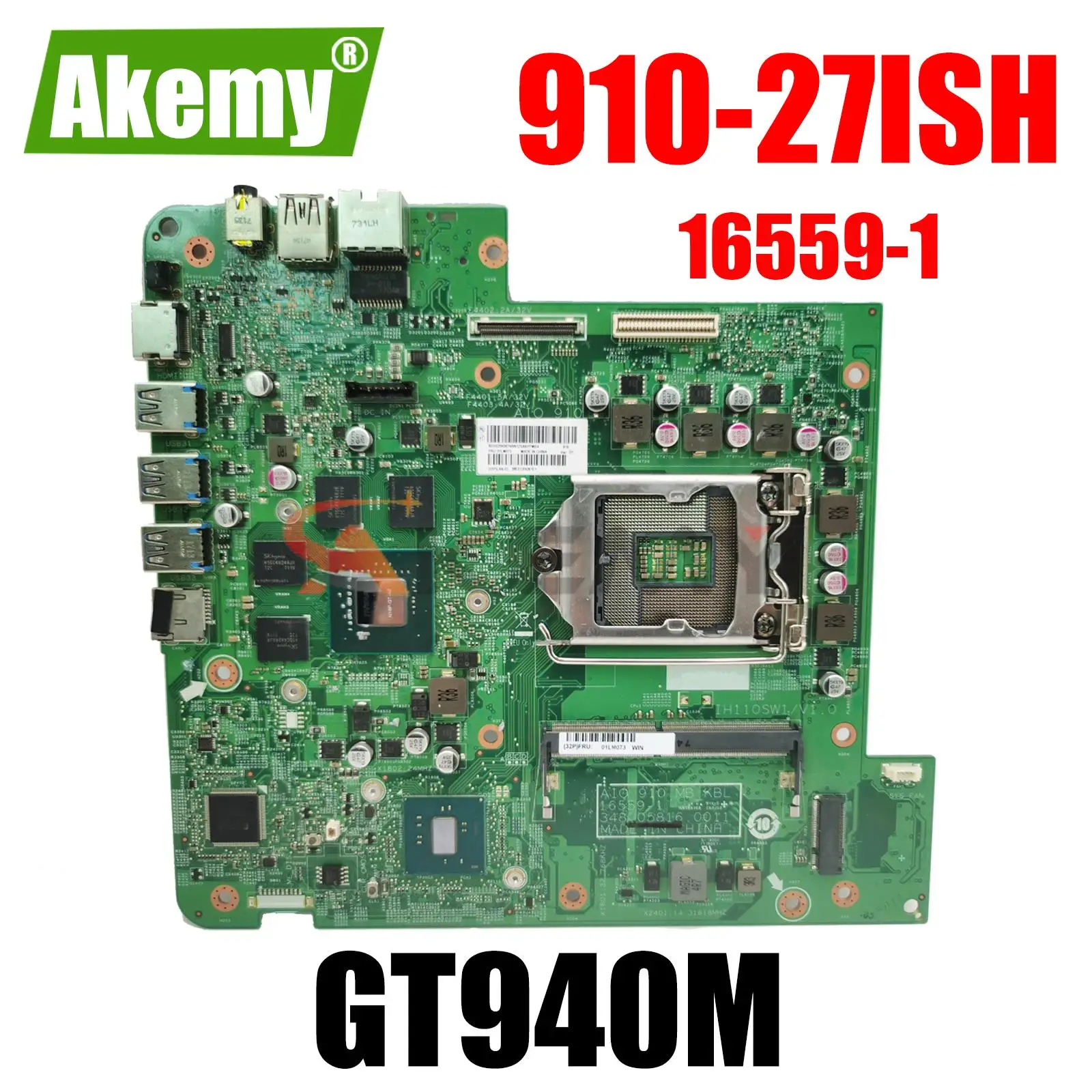 

IH110SW1/V1.0 00UW156 mainboard for Lenovo IdeaCentre AIO 910-27ISH Motherboard 16559-1 15083-1 mainboard GT940M fully tested