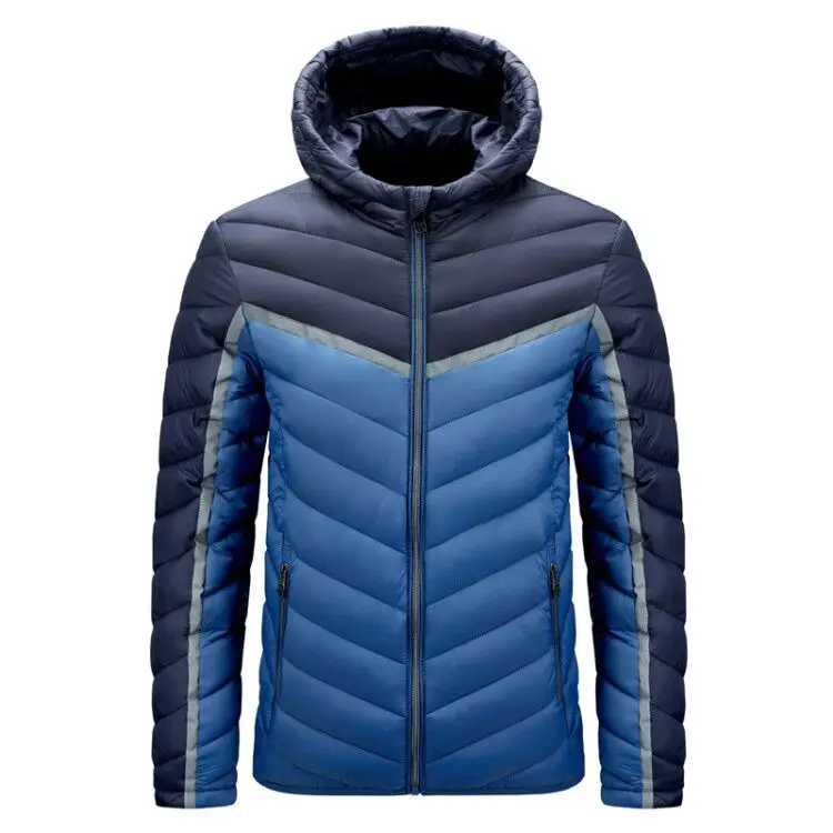 

OEM Custom Fashion Contrast Color Winter Hooded Coats Padding Puffer Cotton Mens Jacket