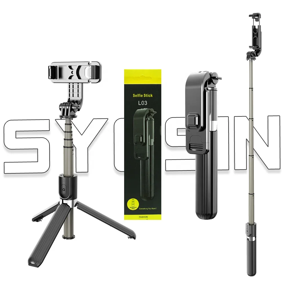 

L03 Aluminum Alloy Rod 4 In 1 Wireless Remote Selfie Stick In Tripod For Cell Phone Gopro Camera
