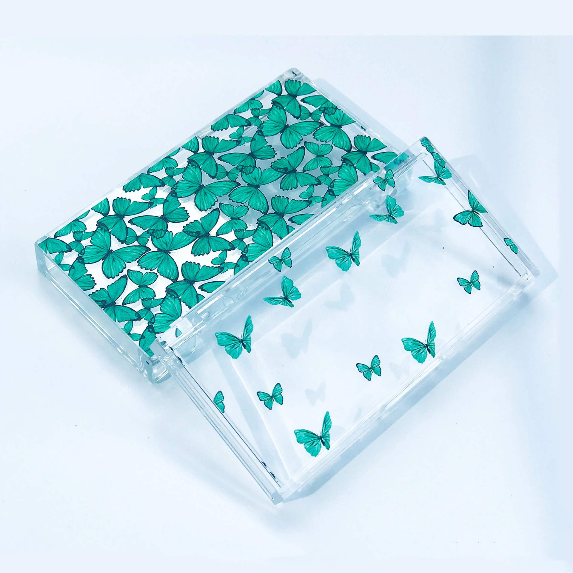 

qingdao supplier lash clear eyelash cases butterfly packaging for mink lashes, Black