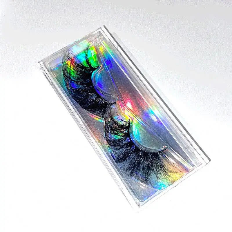 

False Eyelashes Mink 3d Full Strip Lashes Round Lash Packaging Cases 25mm Mink Eyelash Lasheswholesale Vendor, Natural black or colorful