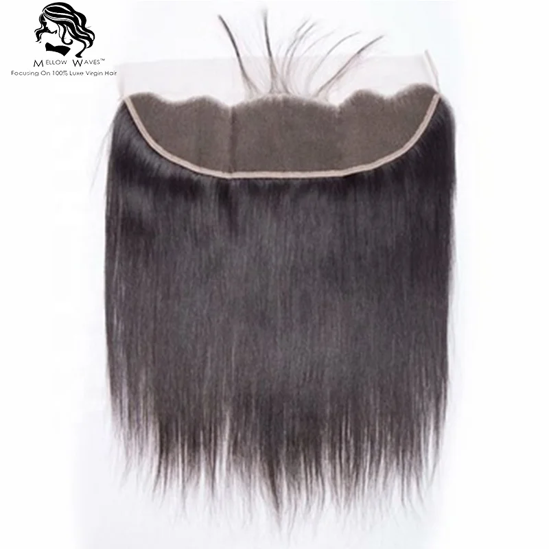 

Mellow Waves 13x4 Medium Brown Baby Hair Indian Original Virgin Straight Hair Ear To Ear Lace Frontal Closure For Women