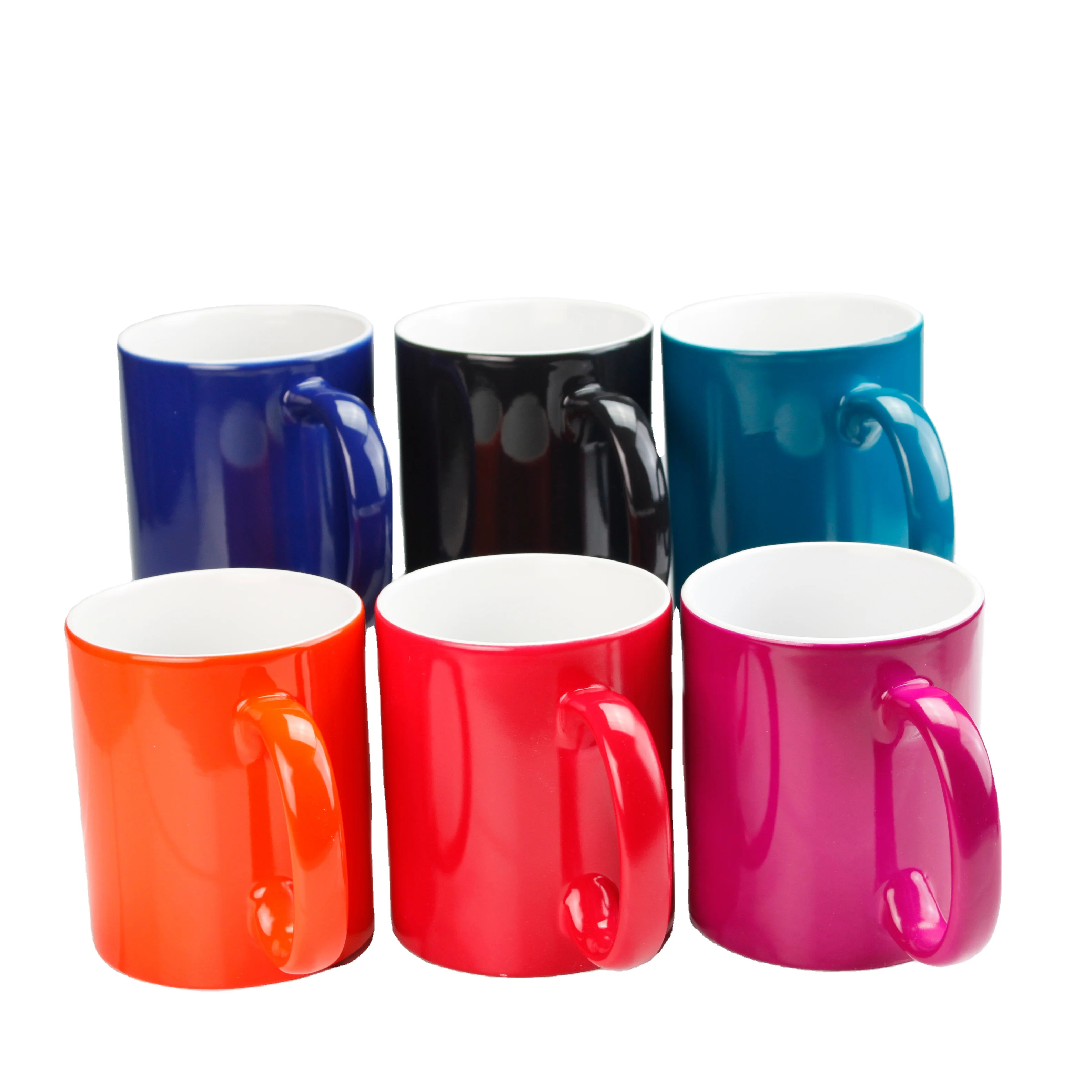 

11oz Bright Surface Ceramic Blank Office Mug Sublimation Color Changed Mugs Suppliers Wholesale, Black