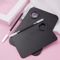 

Washable Black Nail Art Polish Mixing Palette Manicure Nail Tools Makeup Palette with Stainless Spatula Tool