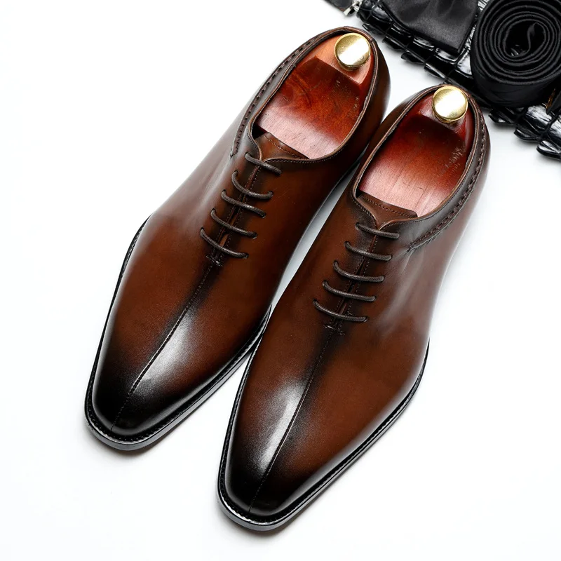 

genuine leather tip toe wedding shoes oxford men formal dress Shoes