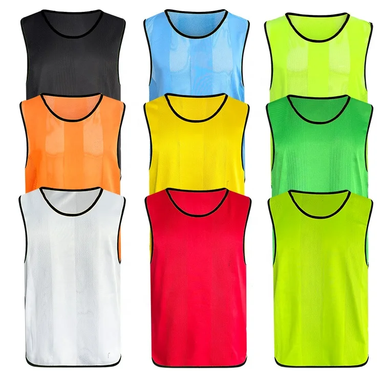 Custom Logo breathable soccer training vest football pinnies cheap football vest mesh soccer vest soccer training bibs