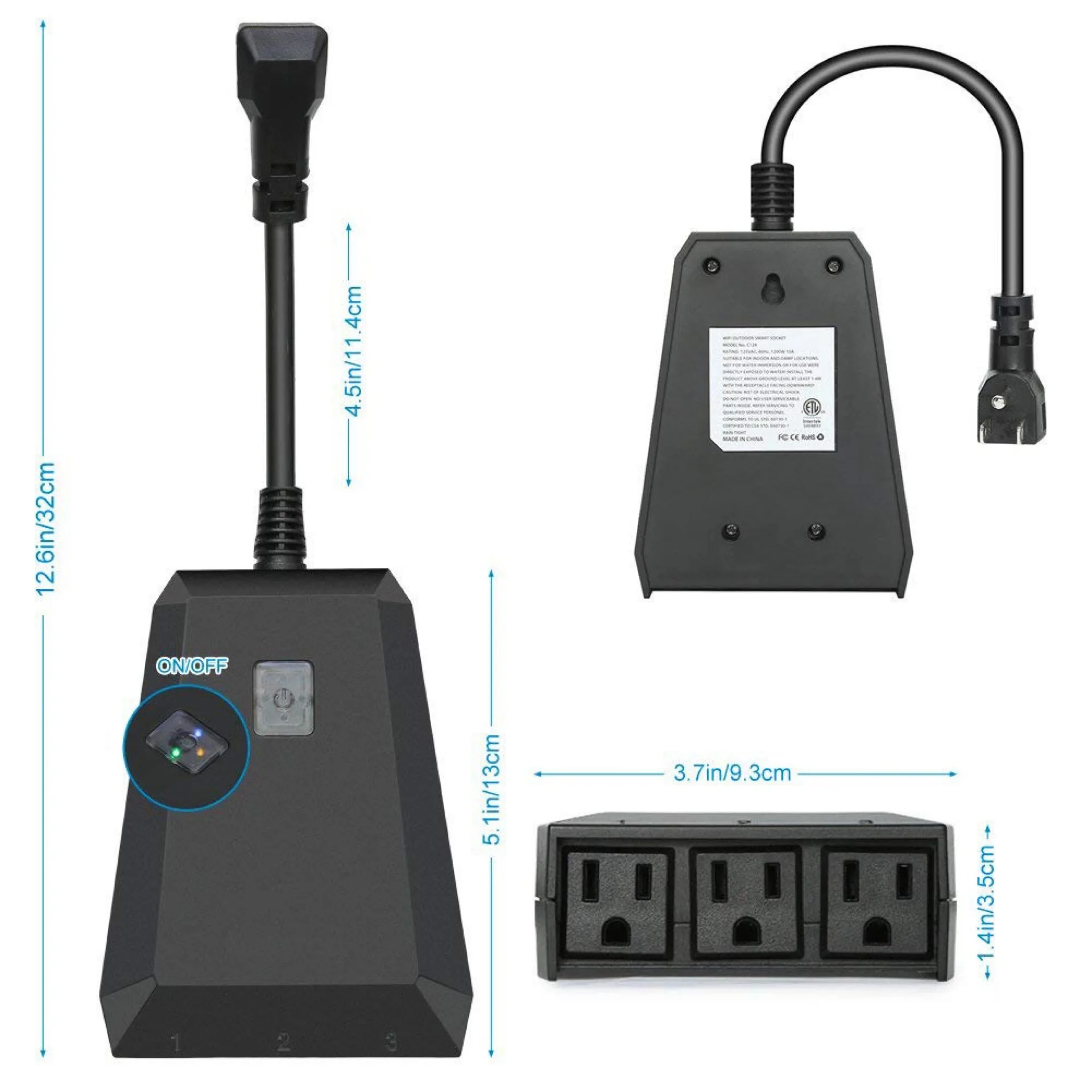 Ip44 Waterproof Indoor Outdoor Smart Plug Smart Wifi Outdoor Plug