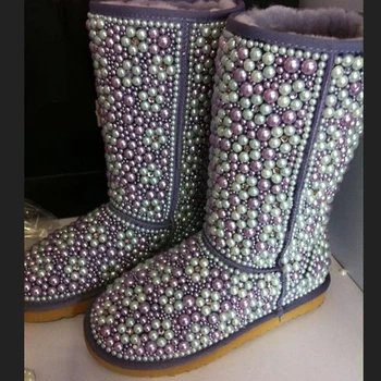 rhinestone snow boots