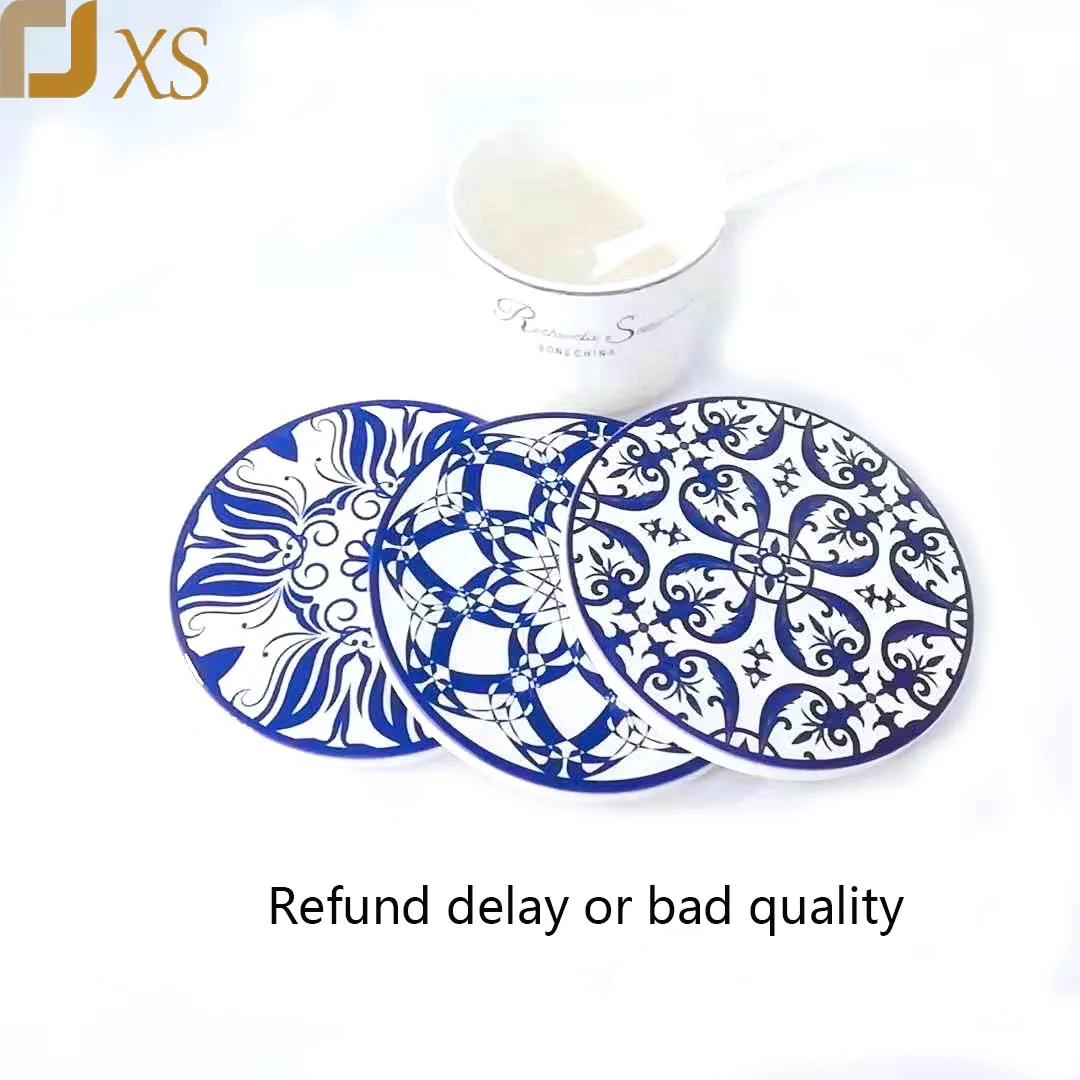 

Wholesale Custom Coaster With Cork Back Sublimation Ceramic Coaster