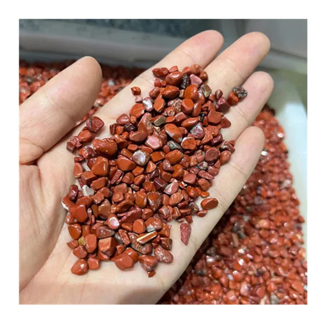 

Wholesale natural polished gemstone chips red jasper gravels crystals healing stones for decorations