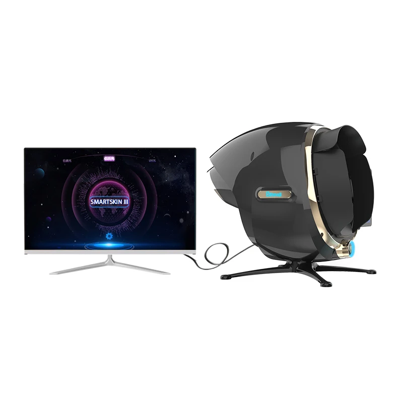 

New product 2021 3d magic mirror skin analyzer machine with pad, White ,black