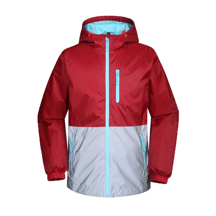 

Rain jacket waterproof polyester color contrast men's summer jacket
