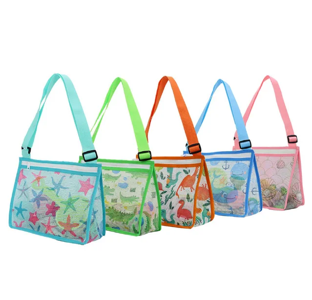 

High Quality Summer Net Storage Sea Collecting Kids Tote Shell Mesh Beach Toy Bag