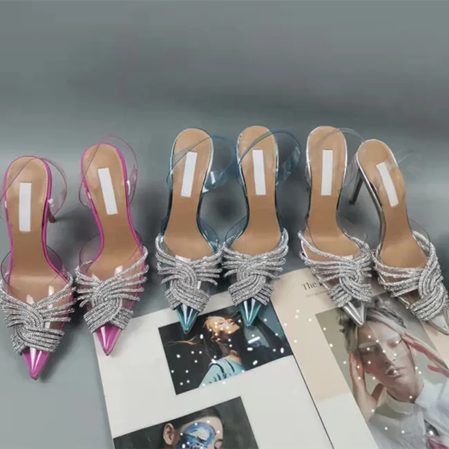 

Clear Sexy Pointy toe Shiny high heels shoes for women Party Beauty ladies Pumps, Picture