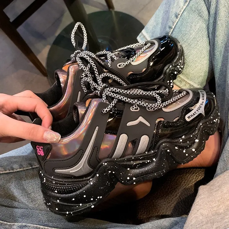 

Wholesale Custom Muffin Thick Sports Women Fashion Bottom Sneakers Platform Shoes Design Women Mesh Breathable Casual Shoes