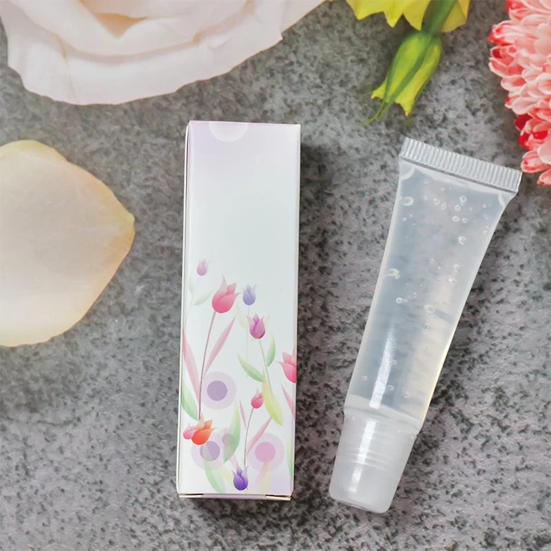 

Private customized no logo transparent lip gloss extrusion tube long-term waterproof and moisturizing transparent lip oil