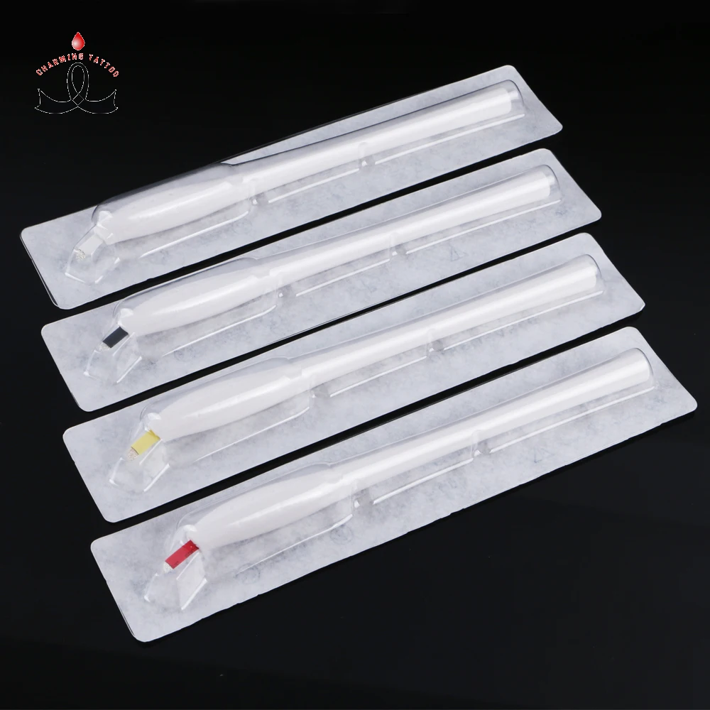 

Lushcolor Professional Microblading Eo Gas Sterilized Microblading Disposable Tattoo Pen for Manual Eyebrow Tattoo, White