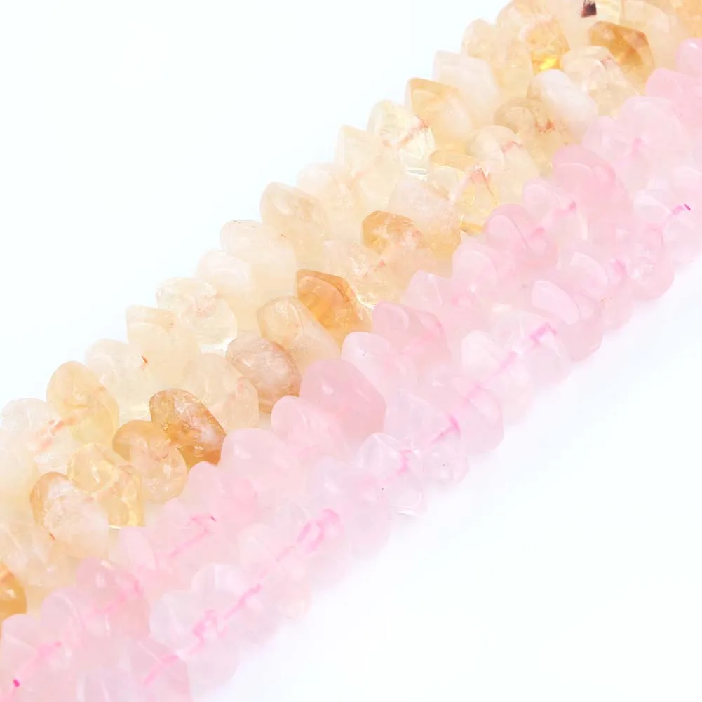 

New Arrival 6*11mm Natural Irregular Rose Quartz/Citrines Stone Loose Beads for Jewelry Making DIY Bracelet