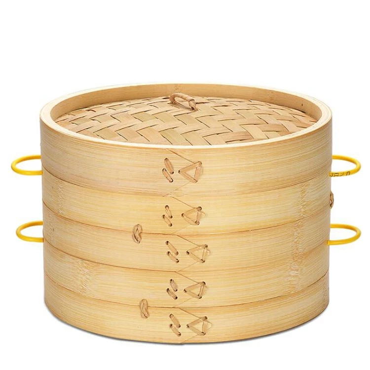 

Factory Direct Selling Wholesale food steamers Dim Sum Momo Mini traditional Chinese Handmade Manufacturer Bamboo Steamer, Natural bamboo color