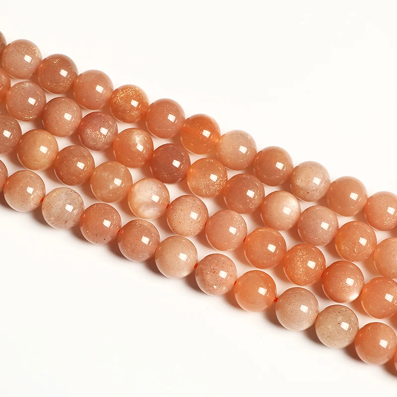 

Top Quality Grade 6A Sunstone Beads Natural Orange Peach Moonstone Sun Stone Beads For Jewelry Making, Pciture