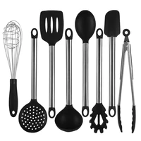 

2019 Amazon Top Selling Cooking Appliance Utensil Kitchenware Tool Kitchen Silicone Stainless Steel Cookware Set