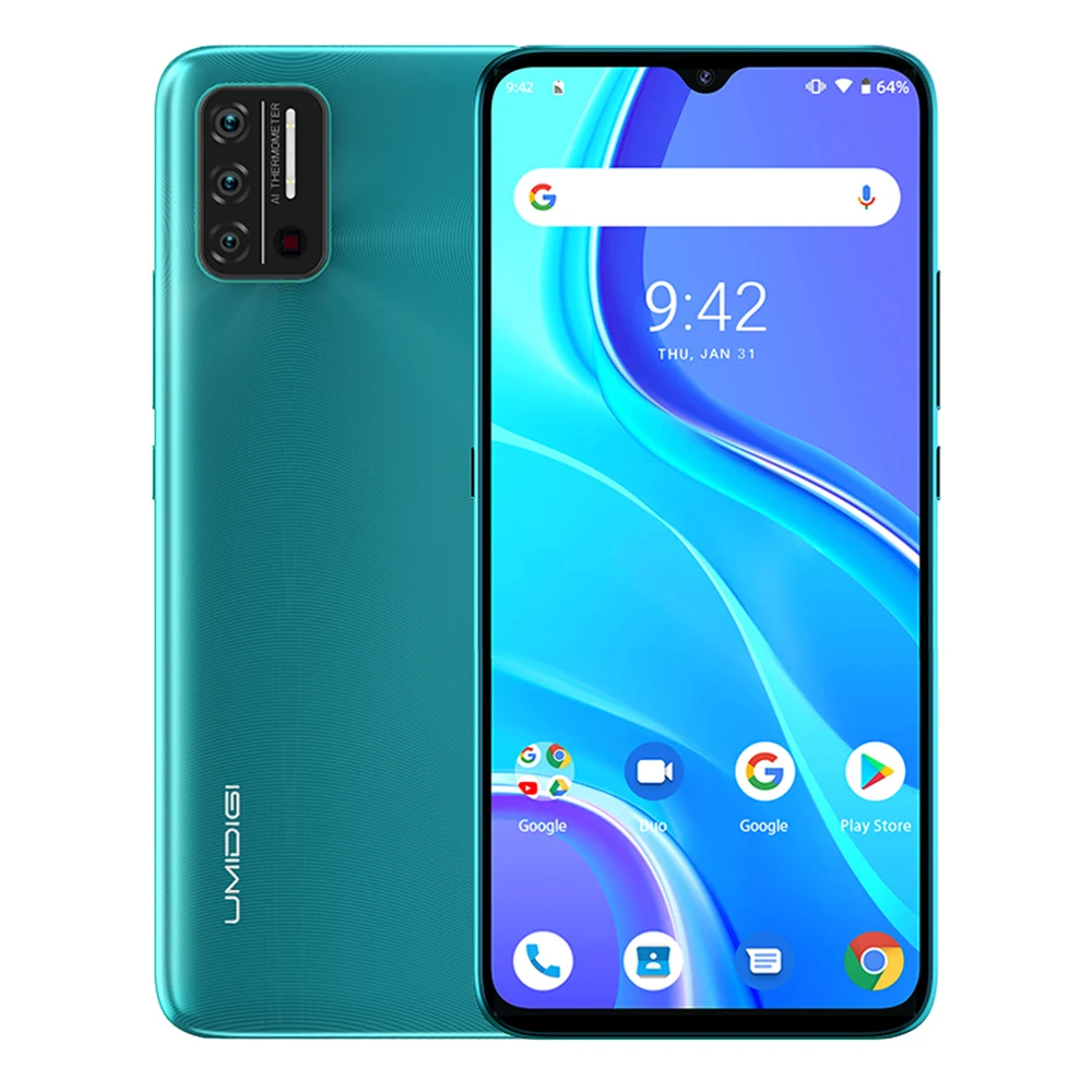 

UMIDIGI A7S Mobile Phone 4G 6.53" 20:9 Large Full Screen 32GB 4150mAh Triple Camera Cellphone Infrared Temperature Sensor Type C