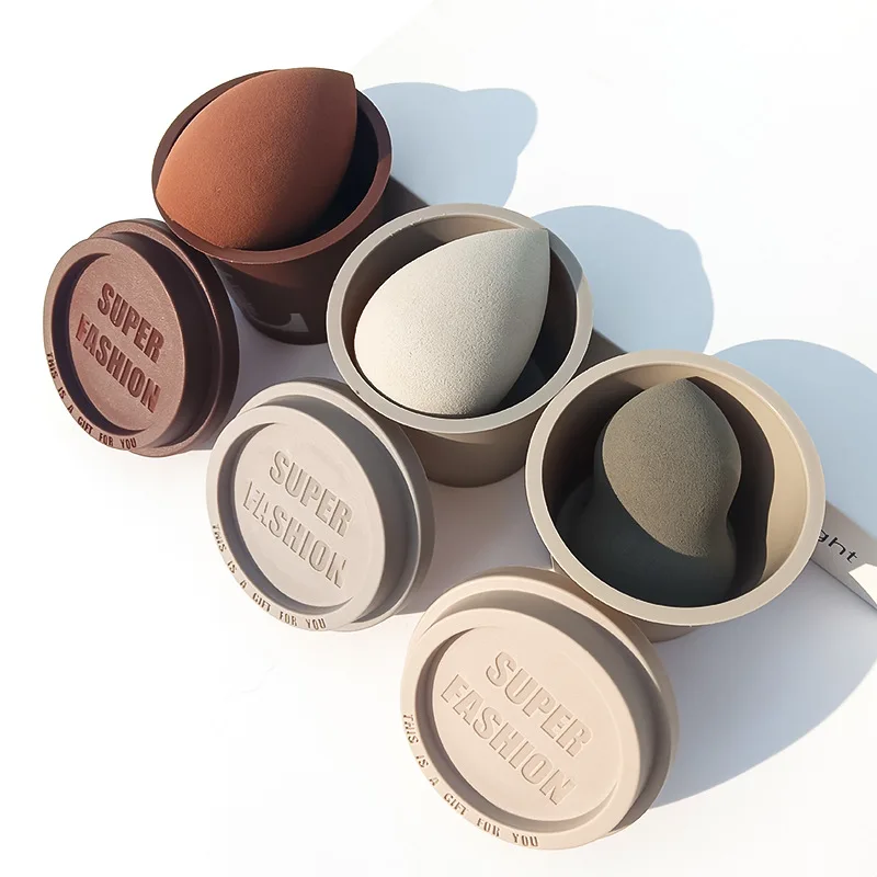 

beauty egg cosmetic blender customize make up sponge private label latex free coffee cup makeup sponge, Customized color