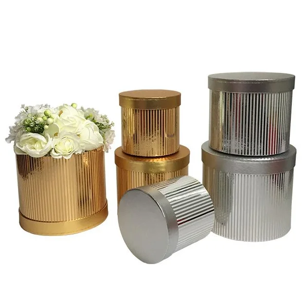 

3pcs /set gold silver flower Box flower gift box packaging box