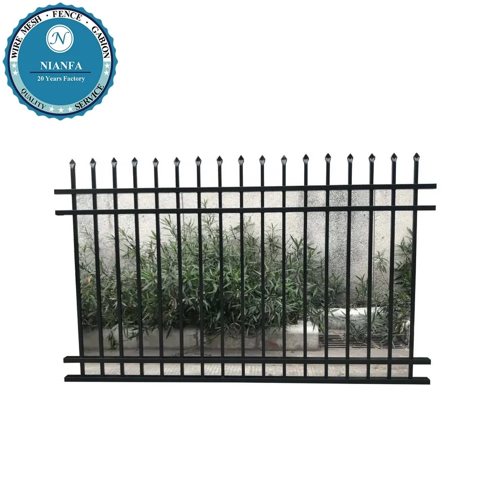 

security metal fence wrought iron grill gate design/ powder coated galvanized iron fencing/ decoration garden house fence, Customized