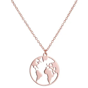 

WIIPU Stainless Steel Camera Pendants Necklaces for Women Simple World map Necklace Choker Jewelry Friend Gifts, Gold,silver,black