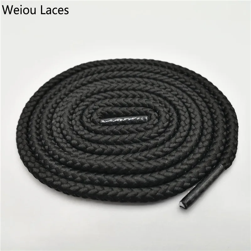 

Weiou company solid color round fat polyester braid shoelaces custom bootlace climbing shoelaces casual shoes, Support any panton color customized
