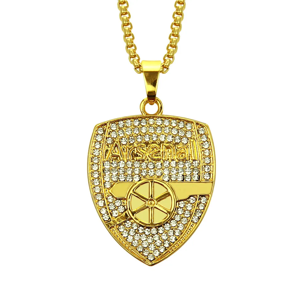 

Fashion Mens Iced Out Army card pendant Pendant Necklace with Rope Chain