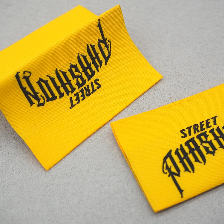 

Woven Label Washable End Fold Custom Brand Textile Label For Clothes
