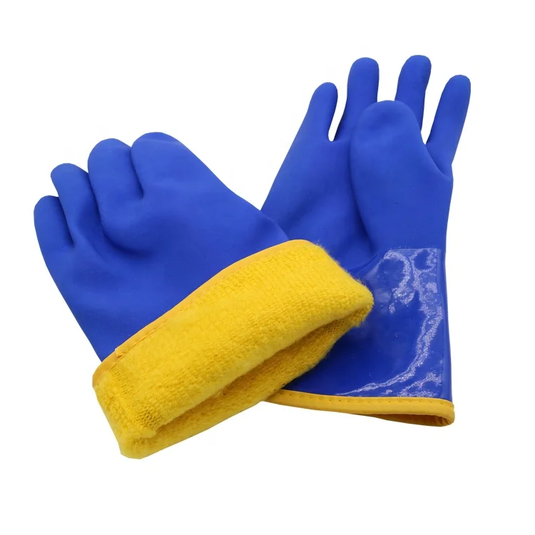 Liquids Repellent Fully Coated Pvc Fishing Gloves Working Gloves
