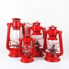 Halloween Outdoor Garden Battery Operated Metal Vintage Style LED Hurricane Decorative Chinese Red Lanterns Light