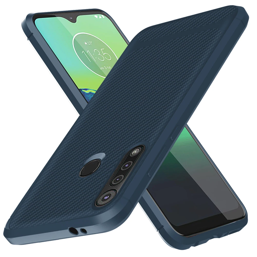 

XINGE Carbon Fiber Tpu New Phone Case Back Cover For Motorola Moto G8 Play Fundas Celular, Black, blue, green, red
