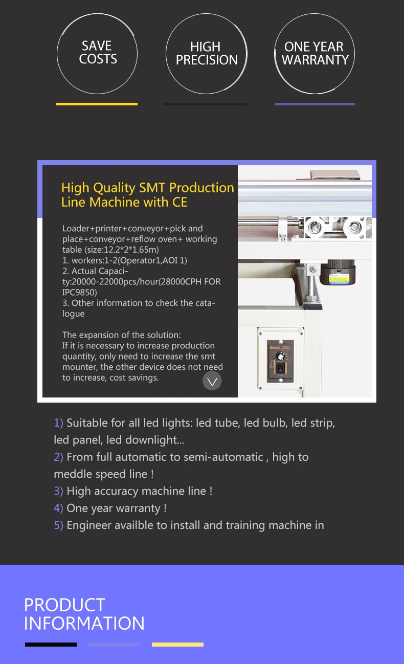 High quality wave soldering feeder for LED PCB assembly line