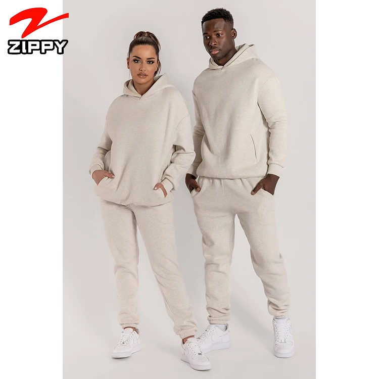 

Wholesale custom polyester cotton sweat suits unisex sport fleece tracksuit long sleeves pullover hoodie blank sweatsuits, Custom color