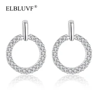 

ELBLUVF Free Shipping Cheap Wholesale White Copper Platinum Plated White Zircon Pearl Sun Flower Stud Earrings For Women