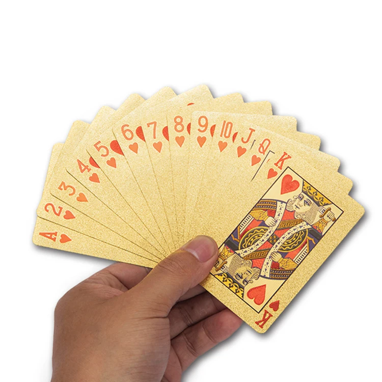 

High quality durable gold waterproof PVC playing cards plastic poker