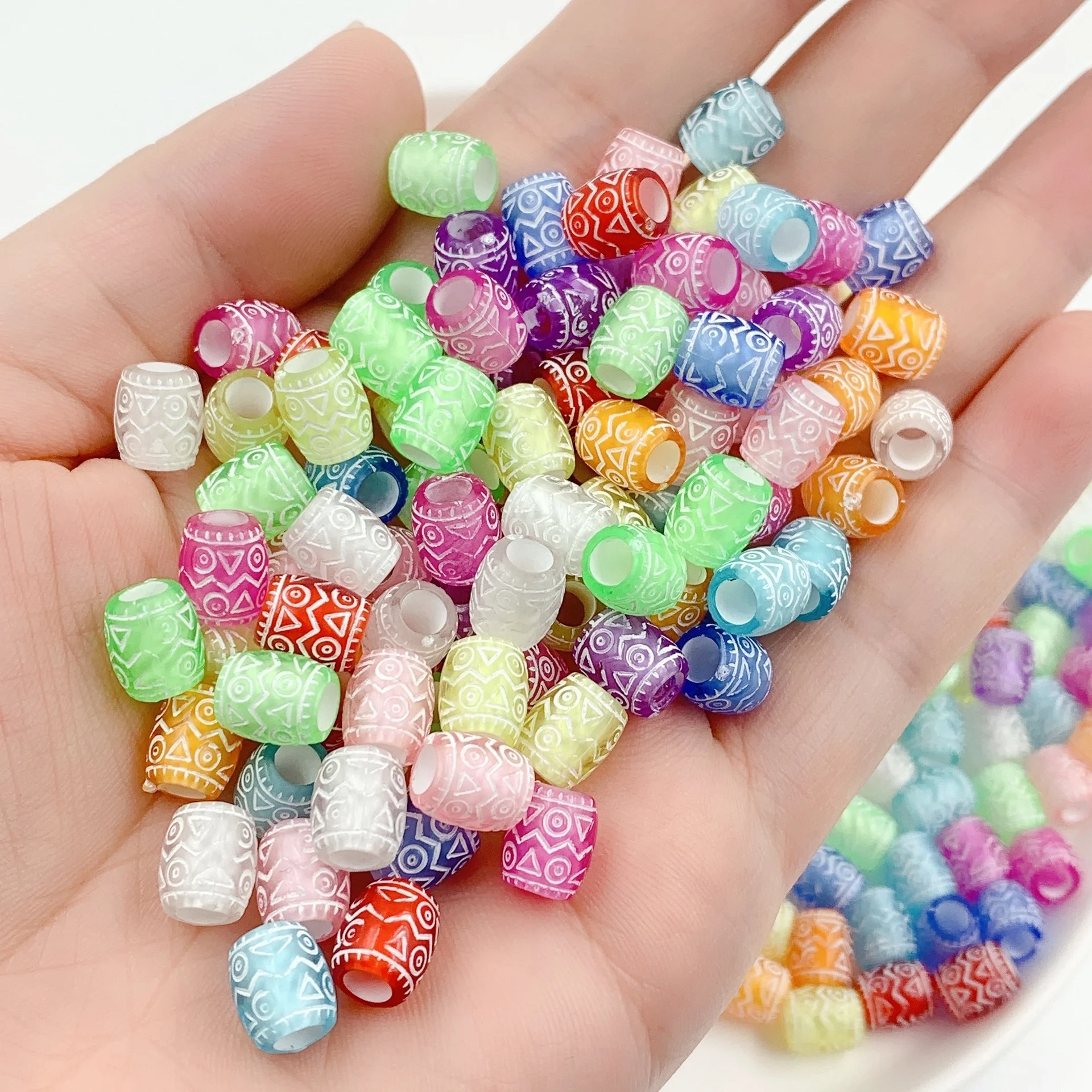 

MYSURE 100 islamic plastic dreadlock accessories pony beads girl pattern design dread clear bead for hair braids