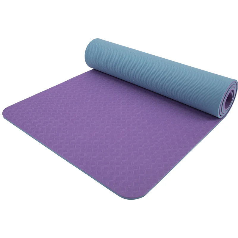 

Eco Friendly Custom Purple Wholesale TPE Material Yoga Mat, Customized pink, purple, green and gray