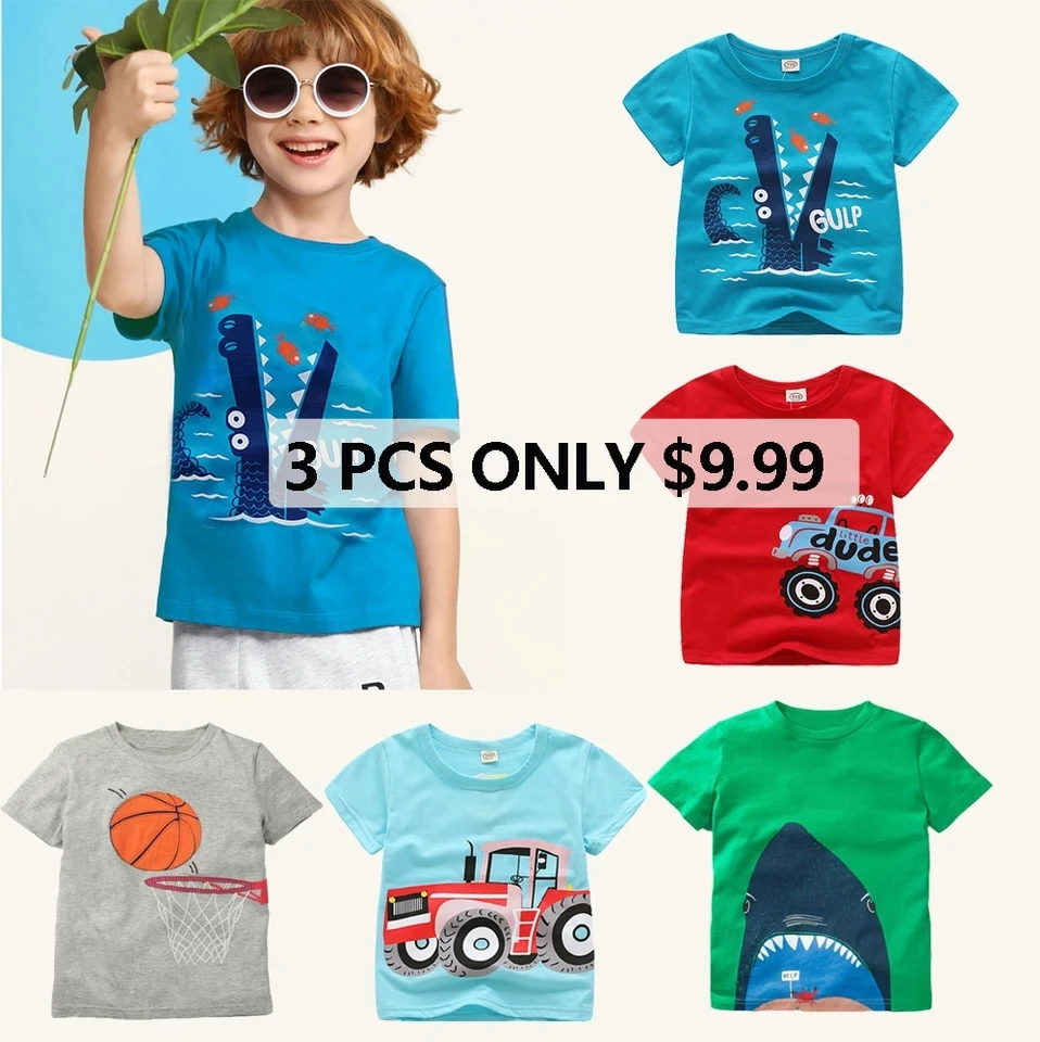 

Summer Boys T-Shirts Cotton Children Top Tees Girls Short Sleeve Tees Kids Clothes Toddler Shirts Baby Clothing