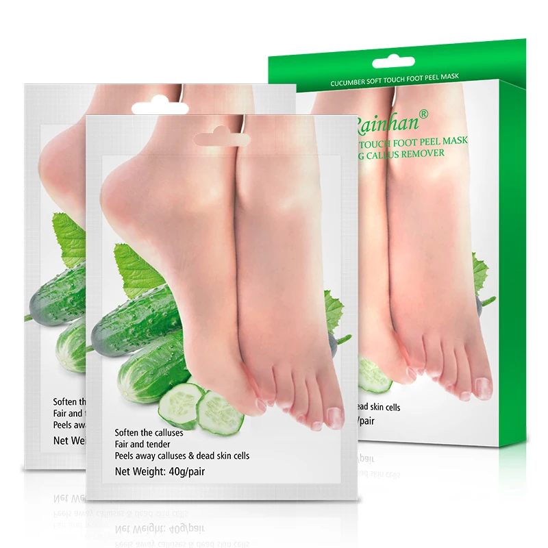 

Private Label Organic Natural Cucumber Foot Peel Mask Custom Peeling Exfoliating Nourishing Foot Mask
