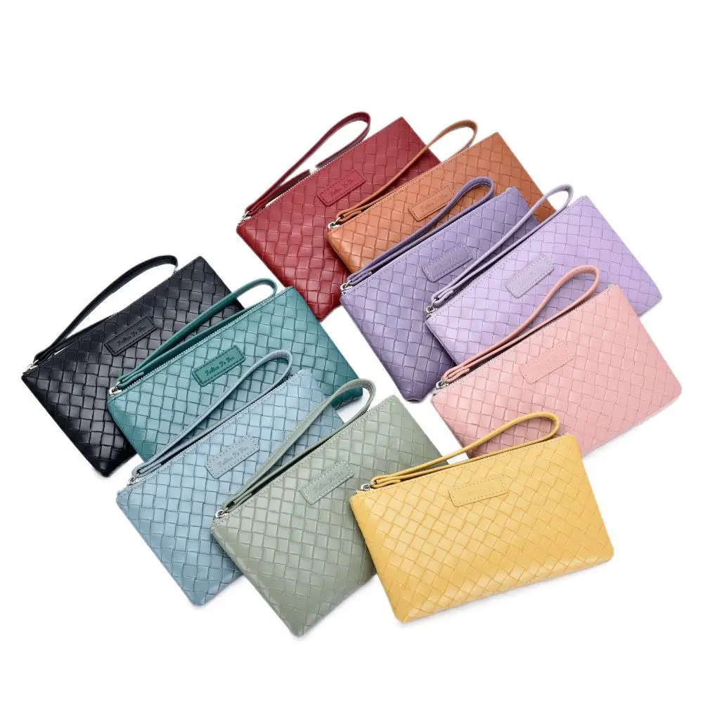 

Phone Bag Zipper Pu Leather clutch Women Casual Wallets For Shopping Fashion Money Clip color purse casual portable card holder, Customized