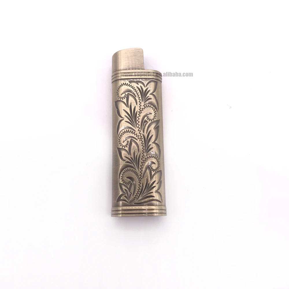 Wholesales Carving Cover Classic Vintage Lighter Case Holder Metal